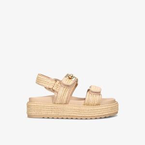 Сандалии Millo из рафии с двойными ремешками на плоской подошве Steve Madden, бежевый