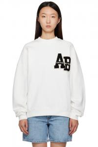 Свитшот оверсайз в стиле леттермана Miles Anine Bing, белый