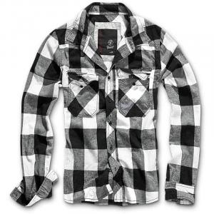 Рубашка Brandit Check Shirt, черный/белый