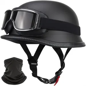 Мотоциклетный шлем, полушлем, немецкий шлем, солнцезащитные очки, реактивные шлемы, полуоткрытый шлем для скутера, винтажный открытый шлем для чоппера, сертификация ECE с быстросъемными пряжками для мопедов и круизеров CZSBXBHD, E