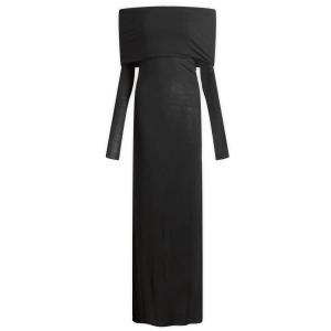 Длинное платье из прозрачного модала с открытыми плечами Skims, Onyx