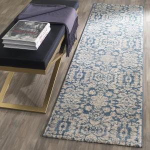 SAFAVIEH Sofia Collection ковер-дорожка 67 x 366 см, Blue / Beige SOF381C Vintage Oriental Distressed Non-Shedding для гостиной и спальни