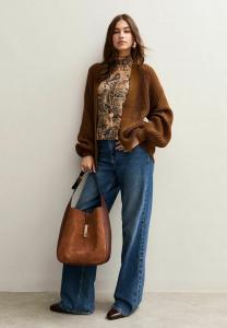 Кардиган New Look STITCHY KNIT BALLOON SLEEVE , Tan