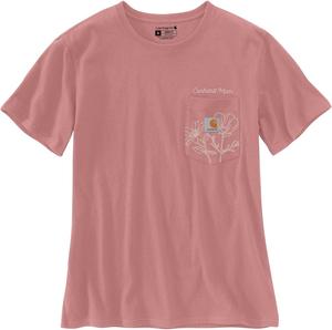Carhartt Women's 107244 Женская футболка с карманом Loose Fit с коротким рукавом, Rose Tint