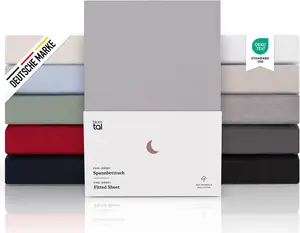 Простыня на резинке Premium 200x200 см, джерси, пружинный блок, 2 шт., 100% хлопок, темно-серый Blumtal