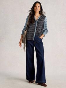 Блузка May с V-образным вырезом и микс-принтом икат White Stuff