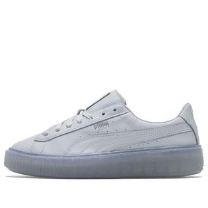 Кроссовки basket platform core light blue/silvery low board shoes Puma, голубой