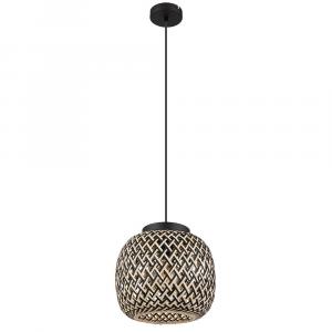 Globo Lighting Подвесной светильник, металлический, бамбуковый, коричневый