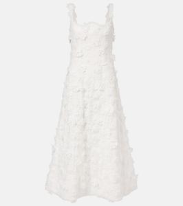 Одетт коктейльное платье с кружевом и цветочной аппликацией Leo Lin, Snow