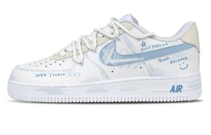 Кроссовки для скейтбординга Air Force 1 Kids Nike, синий белый