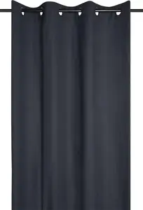 Штора STOF 135x240 антрацитовая хлопковая штора на люверсах Stof