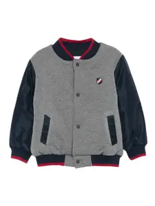 Бомбер с контрастными вставками Patachou, серый