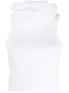 Укороченный топ с капюшоном Alaïa, белый