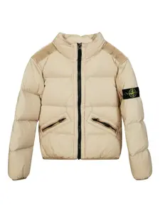Пуховое пальто с нашивкой в виде компаса Stone Island Junior, нейтральный
