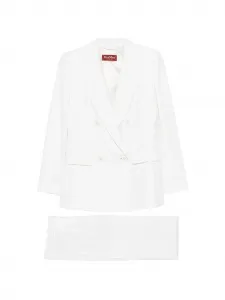 Двубортный костюм MAX MARA, белый