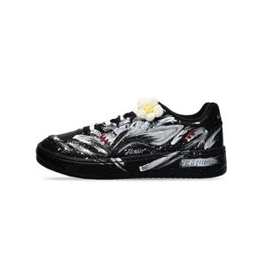 Li Ning Sycee V3 Кроссовки для скейтбординга мужские, низкие, из искусственной кожи, с амортизацией, устойчивые к истиранию и скольжению Li-Ning, черный белый