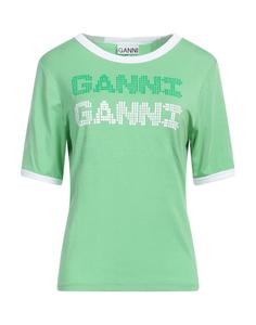 Футболка Ganni, светло-зеленый