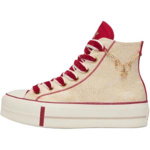 Converse Износостойкие и легкие высокие парусиновые туфли All Star Lift, женские, красные