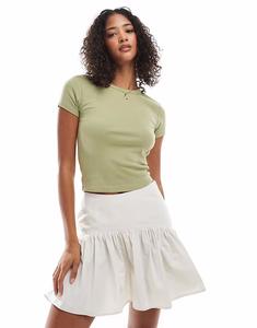 Мини-юбка с заниженной талией ASOS DESIGN кремового цвета