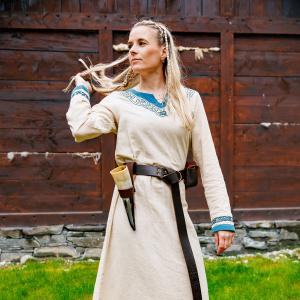 Платье викингов Lagertha бежево-синее