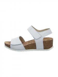 Sioux Сандалии на танкетке белого цвета