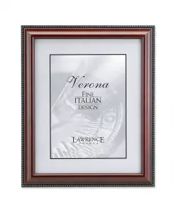 Рамка для картины из орехового дерева с золотыми бусинами — 5" x 7" Lawrence Frames, brown