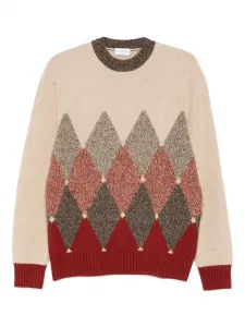 Джемпер с узором аргайл Ballantyne, бежевый