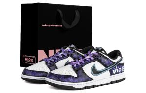 Nike Женские кроссовки для скейтбординга Dunk Abrasion Resistant Low Top, черные с фиолетовым