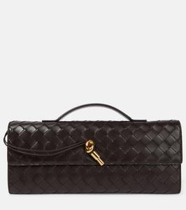 Клатч Andiamo Intrecciato из кожи Bottega Veneta, Fondant-M Brass