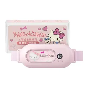 Пояс для согревания живота Hello Kitty с умным контролем температуры, компактный и портативный YF NGO1 Sanrio, Upgraded-Pink Hello Kitty[Sкоричневыйdard Battery Life/Smart Digital Display]