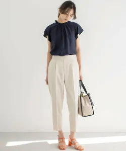 Зауженные брюки из ткани Oshacloth Suite L, цвет Ivory [002]