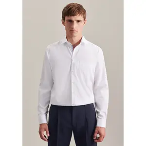 Деловая рубашка seidensticker "Regular", стандартный воротник "Кент" с длинными рукавами, однотонная, белый