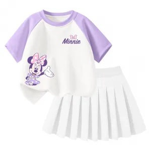 Детская спортивная футболка с круглым вырезом Disney, dior k фиолетовый белый+solid color белый