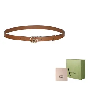 GUCCI Тонкий ремень GG Marmont, Brown