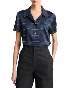 Шелковая поло-рубашка Vince, мультиколор