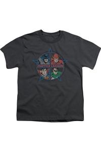 Футболка с коротким рукавом для подростков "Лига справедливости Америки: Четыре героя" Gildan, Charcoal