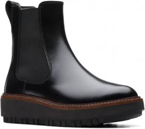 Женские ботинки Chelsea Clarks Orianna Up, Black Leather