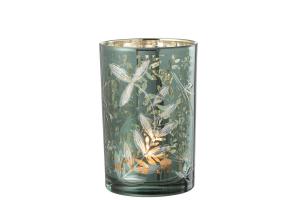 Подсвечник J-Line зеленый диаметр/высота: 12/18 см