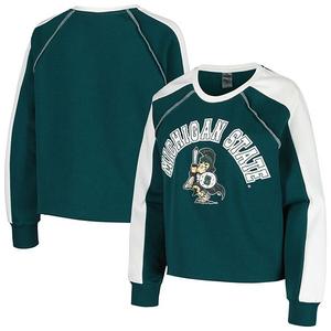 Женский зеленый свитшот Michigan State Spartans Blindside Raglan Gameday Couture