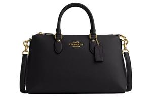 COACH Изящная кожаная сумка через плечо, кроссбоди, женская большая сумка gold & black