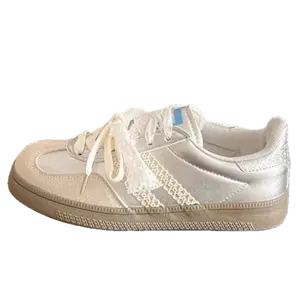 JimiXiong Женские низкие скейтерские кеды с серебряной ленточкой, цвет Silver Ribbon Accessory