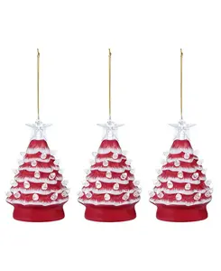 Ностальгические елочные украшения с гирляндами, набор из 3 штук Mr. Christmas, red
