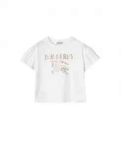 Детская хлопковая футболка Crystal Ekd - для малышей и взрослых. Burberry, белый