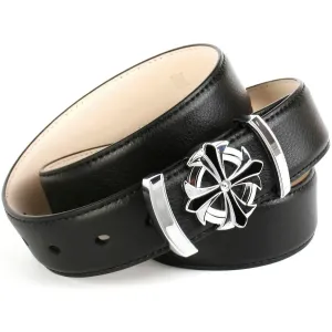 Кожаный ремень Anthoni Crown с модной пряжкой, черный