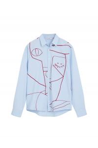 Рубашка на пуговицах классического кроя Desigual, светло-голубой