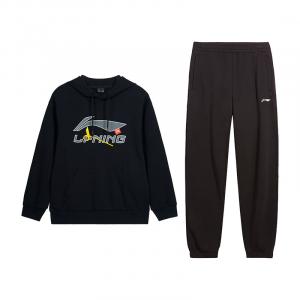 Li Ning Casual Sportswear Мужской комплект из 2 предметов Li-Ning, черный top+черный pants