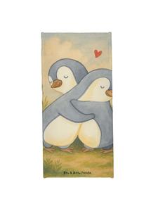 Mr. & Mrs. Panda Мягкое банное полотенце с изображением пингвина, без надписи, белого цвета