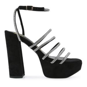 Женские босоножки на блочном каблуке со стразами London Rag Tricks London Rag, розовый