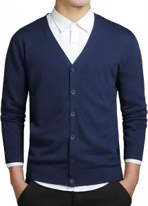 JEsilunmaMY мужской кардиган V-образным вырезом на пуговицах легкий
