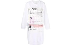 Длинное платье с рукавами MM6 Maison Margiela, белое